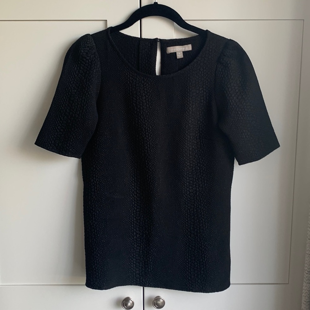 Banana Republic black textured blouse